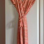 Diane Von Furstenberg  Silk Jersey Mindy Peach White Wrap Dress Size 8 Photo 7