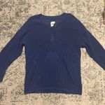 Aerie Blue Quarter Button-Up Oversized Sweater Photo 0
