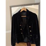 Rachel Zoe  Black Velvet Double Breasted Jacket Small Photo 3
