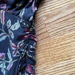 ALC Frank ALC Haven 100% silk Dress Rusched Silk Floral Chiffon Print Black Lined Photo 4