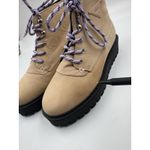Last Rocky Cream Nubuck Leather Lug Sole Boots Purple Laces Women's Size Us 7 Photo 6