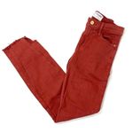 frame denim  Le High Raw Hem Skinny Ankle Jeans Burnt Henna Wash Size 24 Photo 7