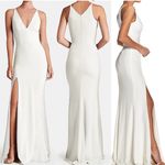 Dress the Population  Iris Slit Plunge White Gown Dress size XS Photo 1