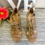 JustFab  Caged Lace Up Block Heels Size 7 Photo 5