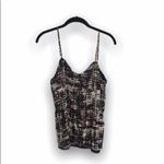 Valette Double Layer Tank Top Sz S Abstract Print Cami Black Photo 1