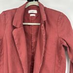 Level 99 Rachel Linen Blend Blazer Jacket Rose Pink Open Front Stretch Size S Photo 2