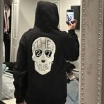 Black Hoodie with Skull Design Size M Photo 1