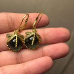 Dragonfly Faux Crystal Earrings in green Photo 1