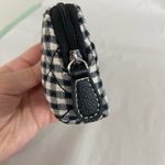Vintage Longaberger black white checkered quilted zip coin purse silver hardware Photo 3