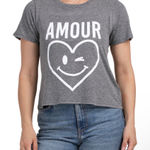 Cinq à Sept Gray Amour Heart Tee sz Medium Photo 0