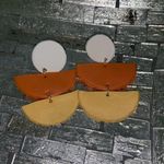 Candy Corn Clay Earrings Orange Photo 0