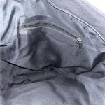 Black and White Canvas Zip Top Tote Bag with Interior Zipper Pocket Photo 4