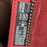 Ecco  Shape 55 Western Ankle Boots Hydromax Side Zip Red Suede Block Heel Size 40 Photo 9