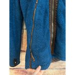Kuhl  Fleece Leather Flight Jacket Full Zip Hoodie Sherpa Teddy Coat Women's XS Photo 2