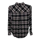 Rails  Women Hunter Shirt‎ XS Black Plaid Flannel Button Long Sleeve Soft Rayon Photo 3