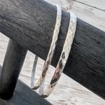 Set of 2 Silver Tone Diamond Pattern Bracelets Photo 0