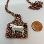 Cow Silver Filigree Copper Tone Necklace 32 Inch Photo 12