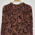 Karina Grimaldi  Women Roma Print Blouse Top Size‎ Medium Pink Paisley Chiffon Photo 6