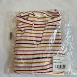Lush Clothing Lush Striped Notched Crop Top Terry Knit Short Sleeve Photo 9