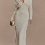 Meshki  Hayden Long Sleeve Plunge Maxi XS ivory  Photo 0