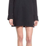 Leith  Big Cuff Geo Textured Shift Dress Black‎ Size Large EUC Photo 0