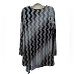 ZOZO DRESS SIZE XL, SILVER AND BLACK SHIMMER, gathered to side, Zig Zag Pattern Photo 1