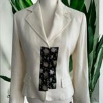 Dolce & Gabbana Cream Floral Rose Buttoned Blazer Size IT 44 Photo 0