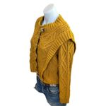 Central Park West Mustard Cable Knit Cardigan Sweater LARGE Cottage Prairie $181 Photo 7