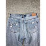American Eagle  Girlfriend Jeans Women 8‎ Short High Rise Distressed Thrashed Photo 13
