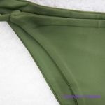 Toast Jeans New! Set! Toast Signature One-Shoulder Bikini Top, String Bottom, dark green,M Photo 7