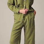 J.Crew Relaxed long-sleeve pajama top in striped linen-cotton blend Photo 0