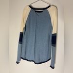 Title Nine  Light‎ Blue Color Block Merino wool Cotton Sweater Medium Photo 1