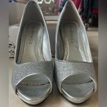 Rampage  Grace style sparkly silver high heel, open toe sandal; size 6.5 Photo 2
