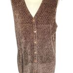 Eileen Fisher Vintage Unisex M/L Brown Chenille Knit Sweater Vest V-Neck Photo 0