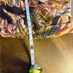 ZARA  Womens Ruffled Top Shirt Linen Blend Tropical S Multi-Color Photo 7