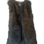 THML Black Sleeveless Faux Fur jacket women's size M Photo 1