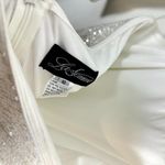 La Femme  Sequin Long Sleeve Cutout Gown in White Size US 10 Photo 5