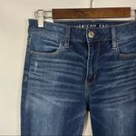 American Eagle AEO Dark Wash Distressed Knit Mid Rise Jeans 4 Photo 2