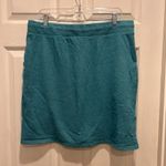 LL Bean Teal Sweatshirt Skirt Tie‎ Waist Pockets Women's Sz Large Beach Blue Photo 3