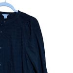 Point Sur J. Crew Womens Size Small Black Button Up Crinkle Long Sleeve Blouse Photo 2