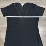 Pineapple Cove Black Tunic Summer Beach Relaxed Dress with Embroidered Sequin XL Photo 12