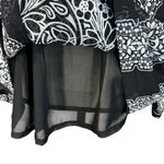 Apt. 9  Large Trapeze Top Floral Square Neck Long Balloon Sleeves Lined Black New Photo 2