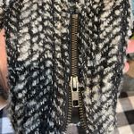 CAbi  Women Black and White Zip Down  Dress Jacket Textured Size 10 Zip Sleeves‎ Photo 2