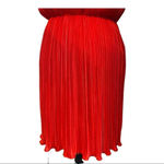 Cynthia Steffe  Seamline Red Ruffle Accordian Pleated Dress Photo 4