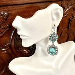 Blue rhinestone blue drop Earrings Photo 8