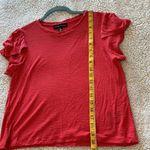 Catherine Malandrino  Women's M Tulip Sleeve Tee Shirt Rose Red Elevated Basic Photo 7