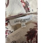 GREAT JONES Boho Floral Print Tiered Mini Dress Tassels Velvet Trim SIZE L Red Size L Photo 9