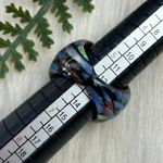 Glass art multi color speckled dots chunky black ring Photo 6