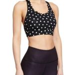 Kate Spade Black White Polka Heartbeat Scallop Racerback Workout Sports Bra Photo 0