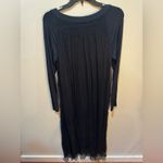 Soft Surroundings  Artemis Silk Flowy Maxi Dress Black Sz‎ PM Photo 4